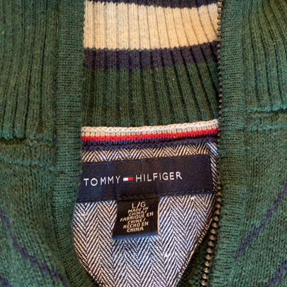 Tommy Hilfiger zip neck cotton sweater size Large - Picture 2 of 2